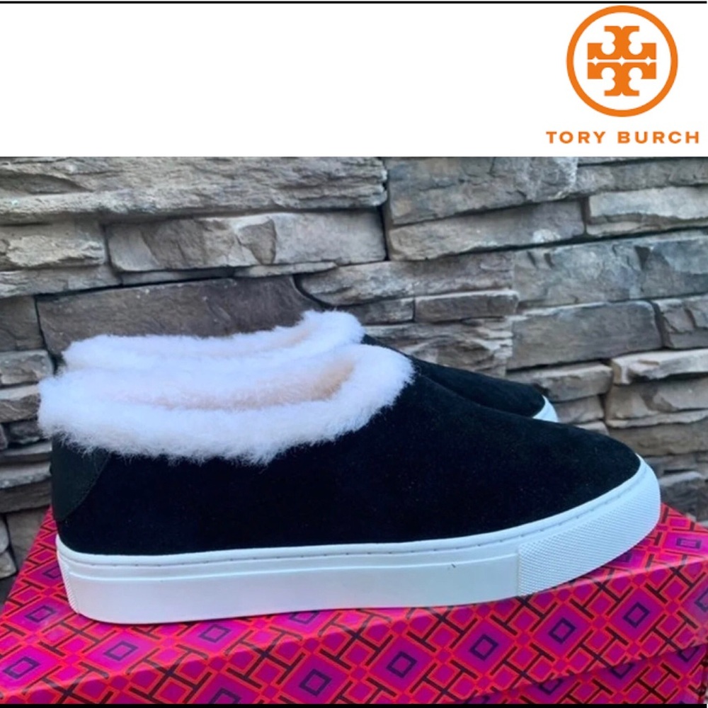 Tory Burch genuine shearling shoes